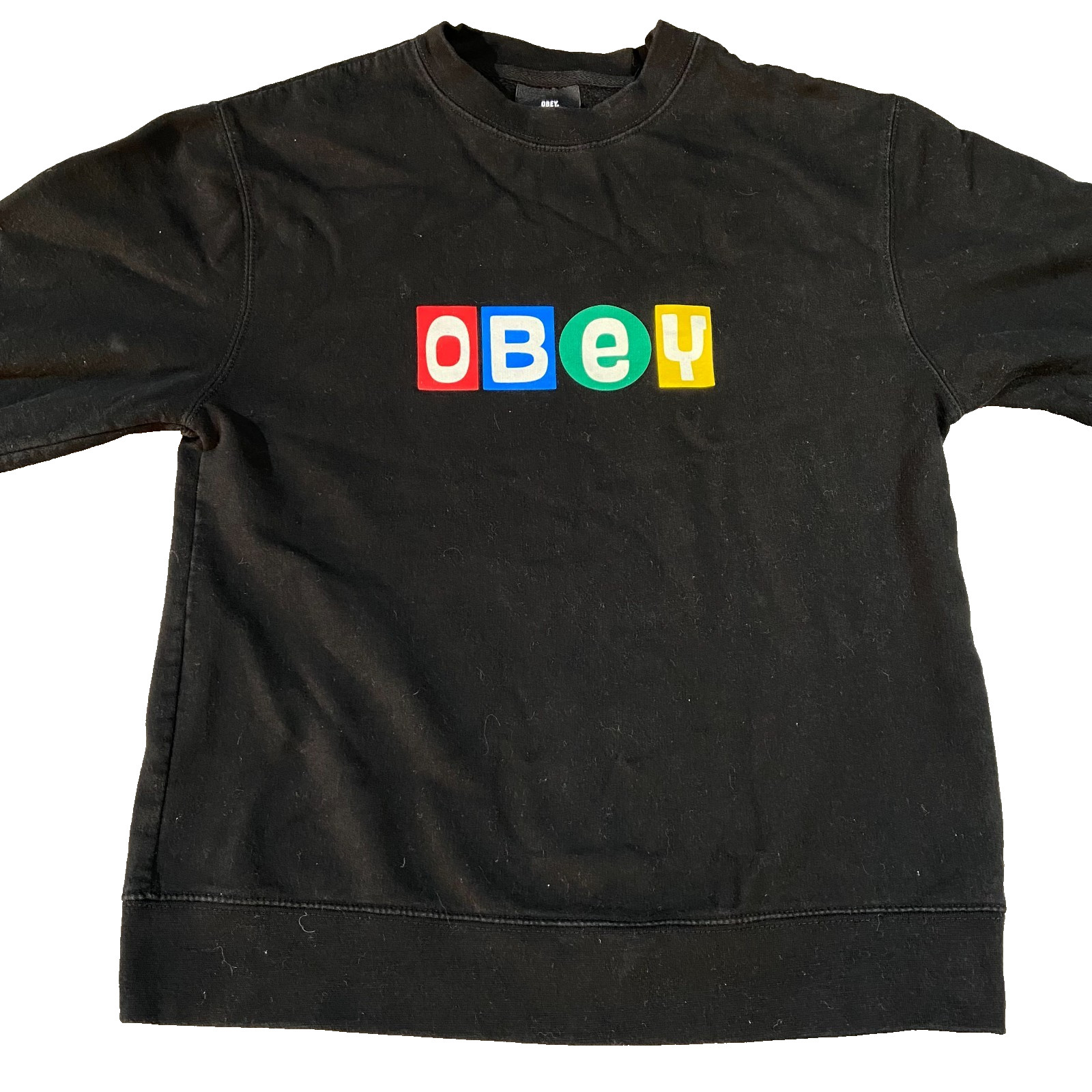 Vintage Obey Iconic Logo Crewneck Pullover Sweatshirt Sz Small Ebay Logo Design