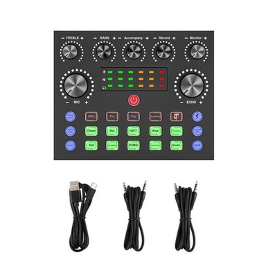 V8S Multi-function Sound Card Equipment For Live Steaming and Family Karaoke