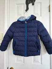 GERRY OUTDOORS LINED BLUE HOODED FULL ZIP SIDE ZIP POCKET JACKET SIZE 6