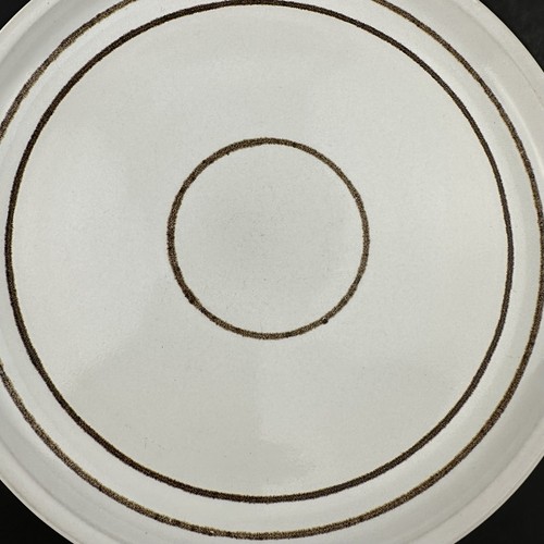 Denby VANILLA Salad Plates (6) Speckled White with Brown Rings Stackable - Picture 10 of 24