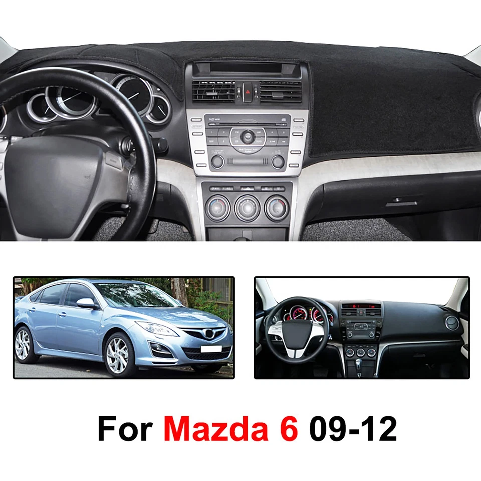 For Mazda 6 2009-2012 Black Leather Car Dashboard Cover Dash Protector Pad Mat . - Imagem 4 de 4