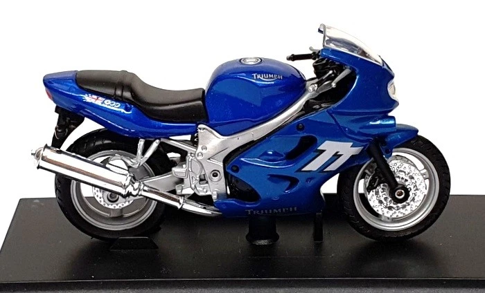 Welly 1/18 Scale TY3822 - 2002 Triumph TT600 Motorbike - Met. Blue - Image 3 of 4