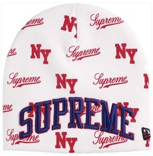 Supreme New Era Monogram Beanie White - Brand...