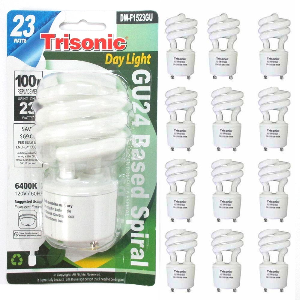 12 Pack 100 Watt Spiral Light Bulb 23 W White Energy Saving 