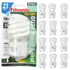 12 Pack 100 Watt Spiral Light Bulb 23 W White Energy Saving Fluorescent