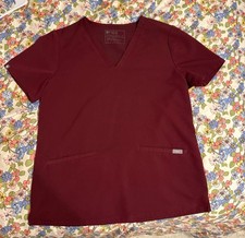 FIGS Women  s Burgundy Casma Top - Size Medium