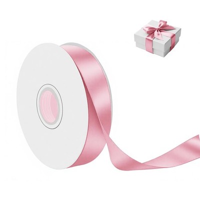 Pink 1 Inch x 50 Yard Satin Ribbon Double Faced Polyester Gift Wrap Wedding