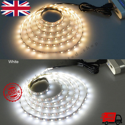 1M 3M 5M 5V LED Streifen Licht Warm/Weiß TV Hintergrundbeleuchtung Raumbeleuchtung USB Powered