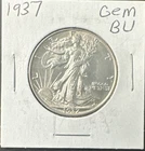 1937 P WALKING LIBERTY SILVER HALF DOLLAR --  BU