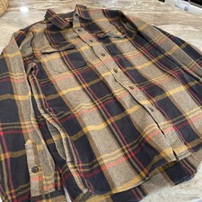 Orvis Men's Heavyweight Flannel Shirt Jacket Shacket Blue Plaid Size Medium