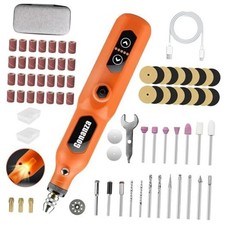 Mini Cordless Rotary Tool Kit with Case  78 Pcs  5-Speed Variable Orange