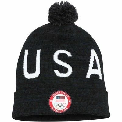 NWT Nike 2018 Winter Olympics Team USA Performance Cuffed Knit Beanie Hat Pom
