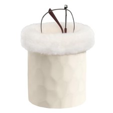Plush Lined Eyeglasses Holder for Nightstand, Silicone Glasses Stand Ivory