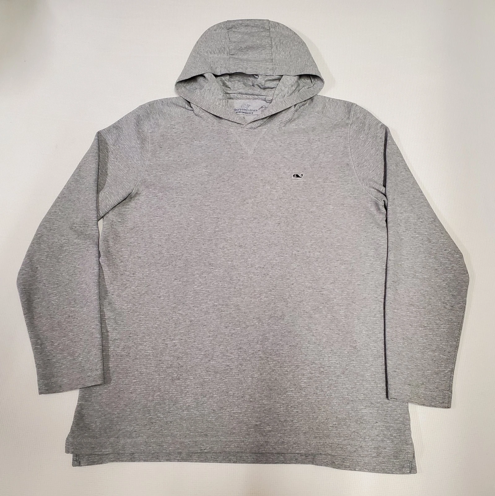 Vineyard Vines Performance Shirt Men L Gray Pullover Hoodie Lightweight Casual
