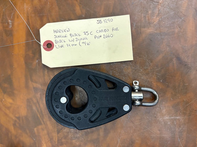 HARKEN SINGLE BLOCK 75C CARBO AIR BLOCK W/ SWIVEL PN 266D LINE 14MM(9/16)