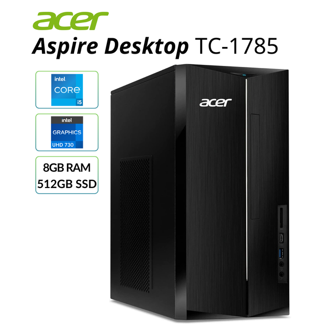 Acer Aspire TC-1785 Desktop Core i5 8GB 512GB SSD UHD 730 TC-1785 Refurbished