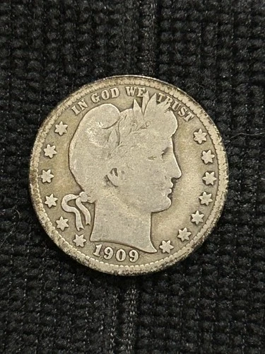 1909-S San Francisco Mint Silver Barber Quarter