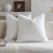 Pack of 2 Decorative Velvet Throw Pillow Covers 22" x 22" Pack of 2 White