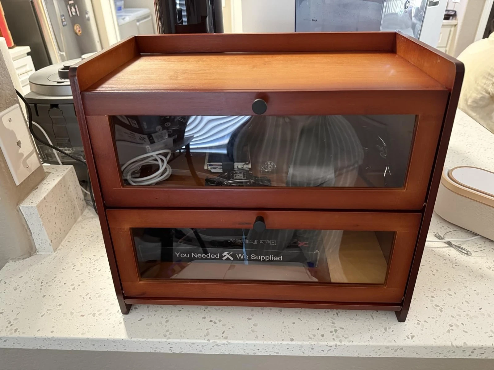 Double Layer Bamboo Bread Box Extra Large Kitchen Countertop Organizer
Opens in a new window or tab