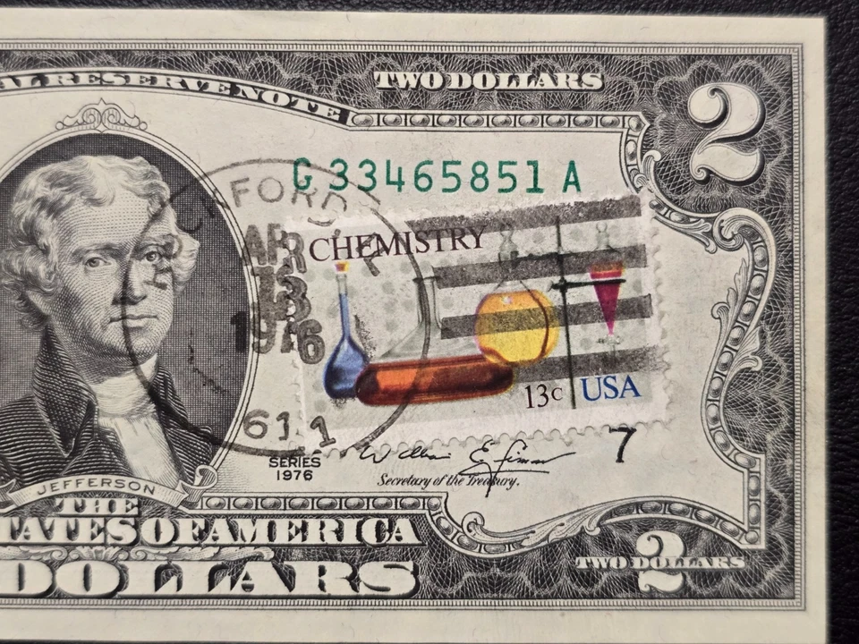 1976 Two Dollar Federal Reserve Note $2 First Day of Issue Postmarked UNC - Image 4 of 4