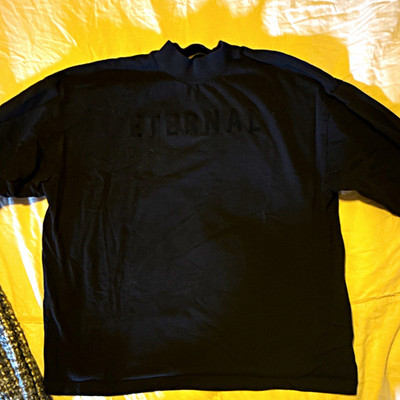Eternal Fear of God Men's Black Crewneck Long Sleeve Shirt Size M