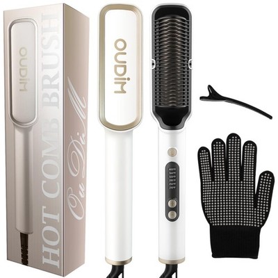 Negative Ionic Hair Straightener Brush, Straightener Brush for with six Tempe...
