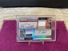2025 PANINI PRIZM SHEDEUR SANDERS /TRAVIS HUNTER RC DUAL AUTO PATCH SILVER #d/99