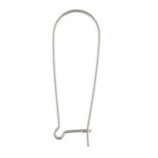 2 Pieces 925 Sterling Silver 35X12.5mm Kidney Ear Wire