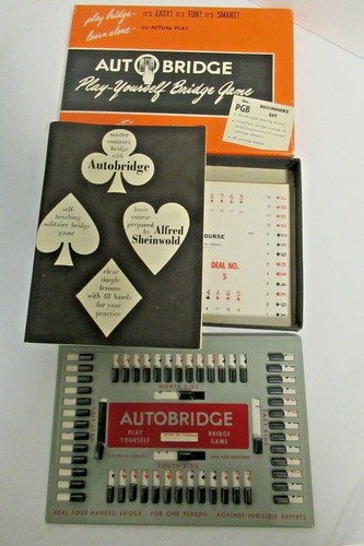 Vintage Beginners Auto Bridge Game  Pocket Model PGB with Manuals - Picture 2 of 2