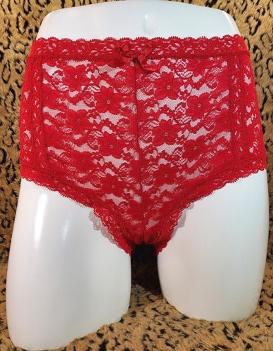 Pink K Red See Through Floral Lace Bikini Panties Red 1X XL Sexy - Picture 1 of 8