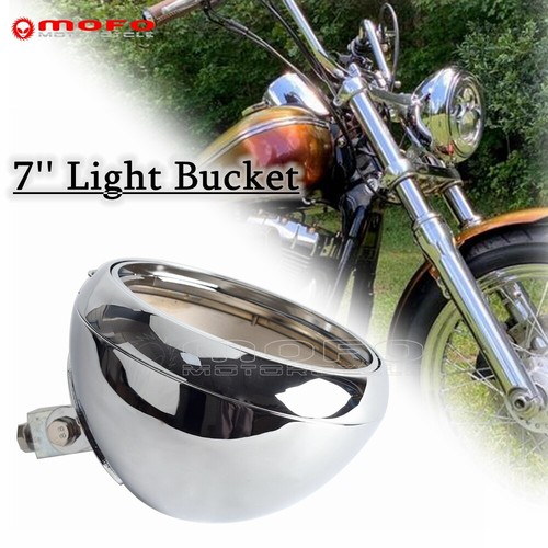 7'' Round Headlight Housing Bulb Bucket Fits Harley Heritage Softail 67789-91