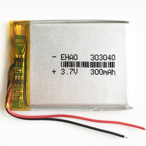 3.7V 300mAh Rechargeable Lipo Battery Power 303040 For MP3 Bluetooth Recoder GPS - Picture 4 of 12