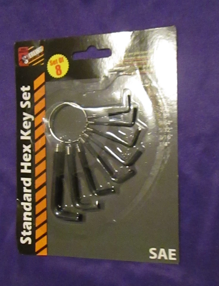 8 PC. SAE  HEX KEY ALLEN TYPE  WRENCH SET 1/16" THRU 3/16" NIB - Image 2 of 2