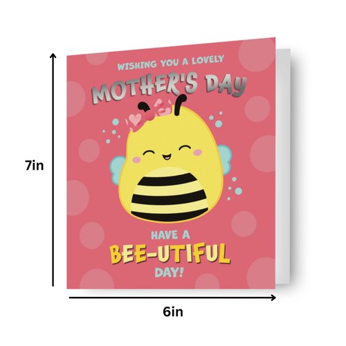 Tarjeta del Día de la Madre Squishmallow "Bee-Utiful" con Sobre Aprobado FSC - Imagen 2 de 3