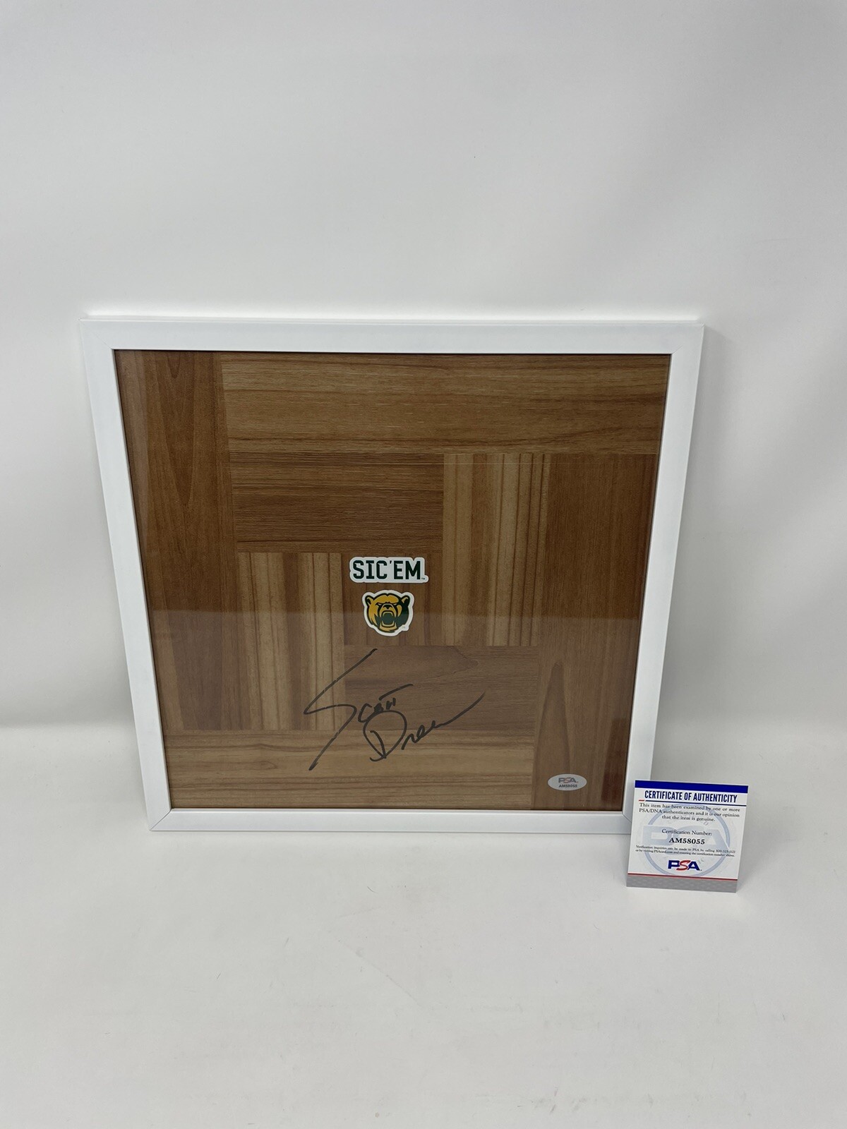 Scott Drew Autographed Signed Baylor Bears FRAMED FLOORBOARD BAYLOR UNIVERSITY BEARS PSA COA 