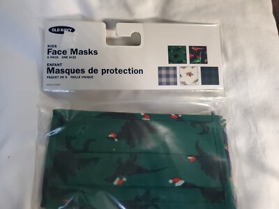 OLD NAVE PAK OF 5 KIDS FACE MASKS DIFFERENT DESIGN NWT