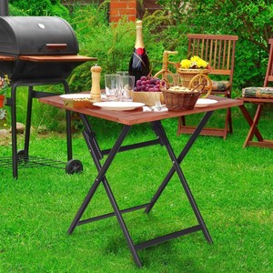 Outdoor Folding Square Coffee/Side Table Eucalyptus Wood ...