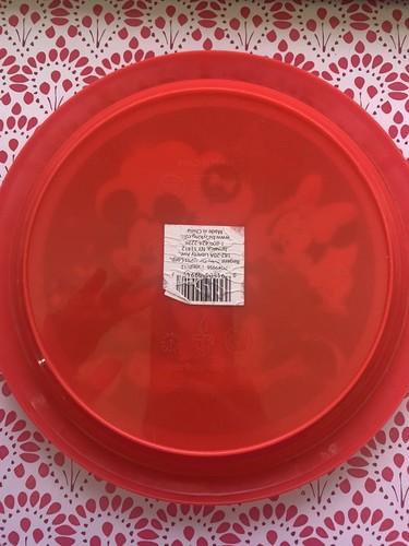 Disney Mickey Pluto Minnie Mouse Red Plastic Plate Baby King 8 inches - Picture 5 of 7