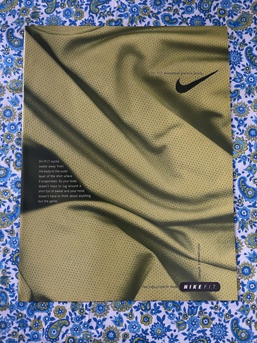 Vintage 1998 Nike Dri Fit Print Ad