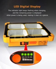 10400mAH Solar Rechargeable LED  Flood Light Portable Flash  Battery Hurricane 