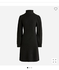 NWT J.Crew Puff-sleeve turtleneck sweater-dress Black S $168