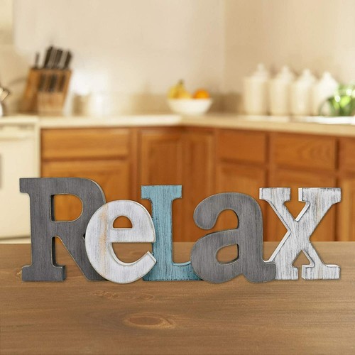 Rustic Wood Welcome / Relax Sign Decorative Cutout Word Sign Wall Tabletop Decor - 第 24/32 張圖片
