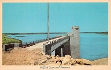 Junction City Kansas Milford Dam Reservoir Lake Flood Control Vtg Postcard B24