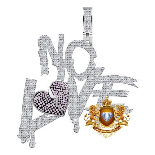 Real 3.00 Cwt. MOISSANITE Diamond Broken Split Heart ''No Love'' Pendant Charm - 第 10/10 張圖片