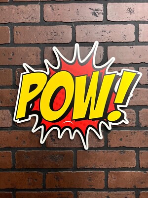 Comic Book POW! Sign   16  Indoor/Outdoor Composite Print, Retro Superhero Style