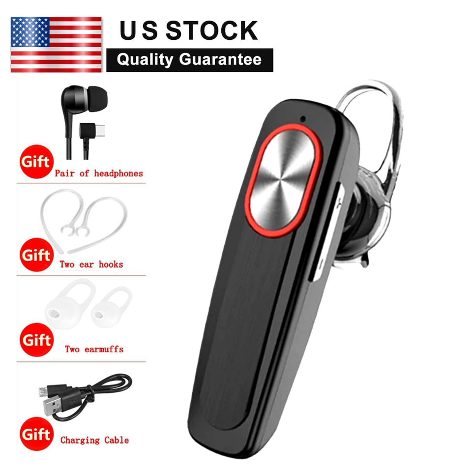 Wireless Bluetooth 5.0 Earpiece Headset Driving Trucker Earbuds Noise