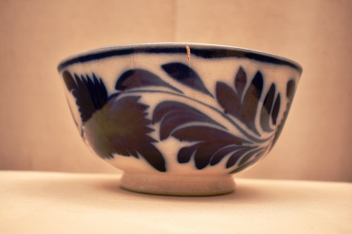 Antikes Schwammgeschirr Flowblau Keramik Schüssel handbemalt Motiv Blumenmuster Deko""57