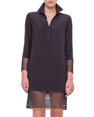 Akris punto Mesh Trim Shirtdress ( Size US 4- F36-D34)