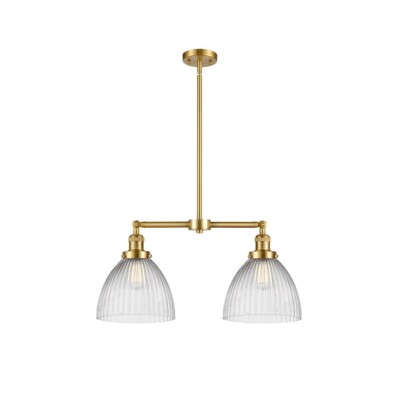 Innovations 222 Seneca Falls 2 Light Chandelier, S Gold/Clr Halo - 209-SG-G222