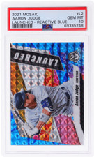 2021 Panini Mosaic Aaron Judge Launched Reactive Blue #2 /99 PSA 10